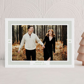 Inline Frame Letterpress Holiday Photo Cards