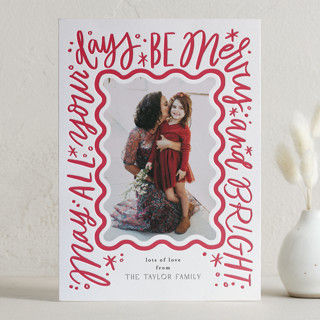 Scalloped Edges Letterpress Holiday Photo Cards