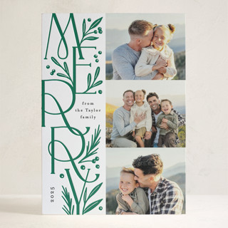 Merry Letter Stack Letterpress Holiday Photo Cards
