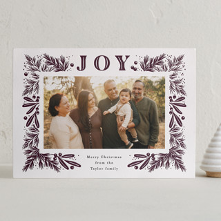 Joy Border Letterpress Holiday Photo Cards
