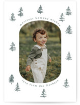 scribble trees Letterpress Holiday Photo Cards