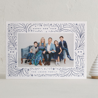 Abstract Firecracker Letterpress Holiday Photo Cards
