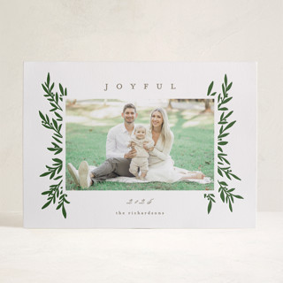 Elegant Boughs Letterpress Holiday Photo Cards