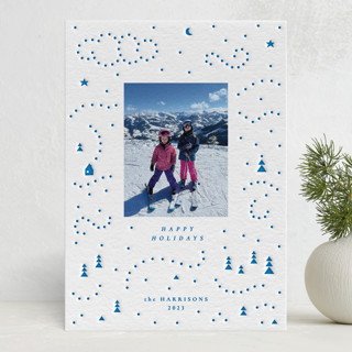 Dancing Snowflakes Letterpress Holiday Photo Cards