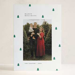 Scattered Trees Letterpress Holiday Photo Cards