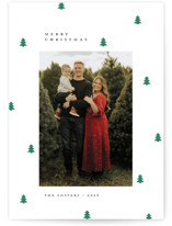 Scattered Trees Letterpress Holiday Photo Cards