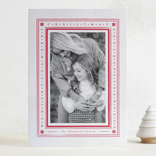 Tiny Type Border Letterpress Holiday Photo Cards