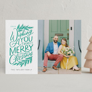 Wishing you a Merry Letterpress Holiday Photo Cards