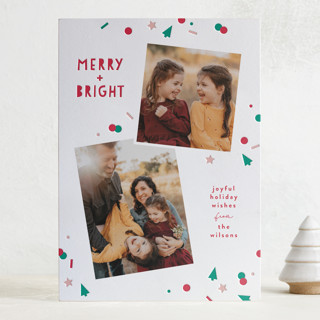 Merry Confetti Letterpress Holiday Photo Cards