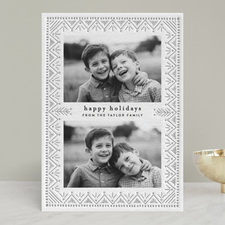 Nordic Pattern Letterpress Holiday Photo Cards