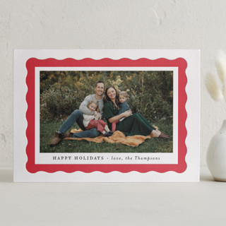 scallop edge Letterpress Holiday Photo Cards