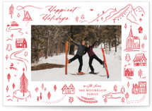 Ski Town Letterpress Holiday Photo Cards