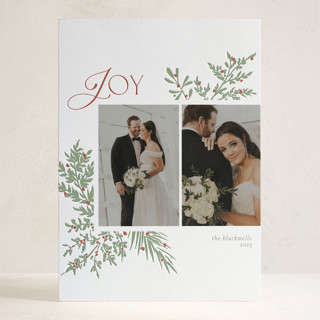 Joyful foliage Letterpress Holiday Photo Cards
