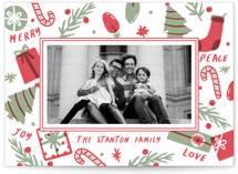 Festive Confetti Letterpress Holiday Photo Cards