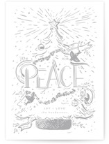 Peace Tree Letterpress Holiday Photo Cards
