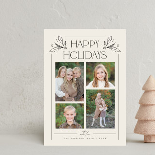 Holly Photo Collage Holiday Petite Cards