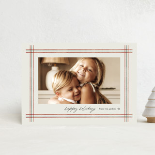 Sketched plaid frame Holiday Petite Cards