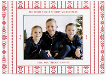 Scandi Ribbon Letterpress Holiday Photo Mount Cards