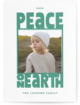 Peace On Earth Letterpress Holiday Photo Mount Cards