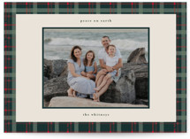 Plaid Peace Holiday Photo Mount Cards