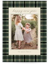 Traditional Plaid Holiday Photo Mount Cards