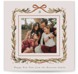 Garland Border Holiday Photo Mount Cards