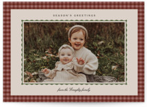 Gingham Cloth Holiday Photo Mount Cards