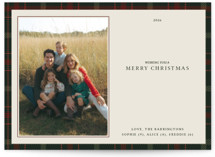 Cream & Tartan Holiday Photo Mount Cards