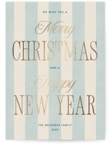 Striped Type Foil-Pressed Holiday Cards