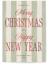 Striped Type Foil-Pressed Holiday Cards