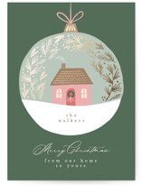 Little House Ornament Foil-Pressed Holiday Cards