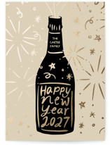 Champagne Sparkle Foil-Pressed Holiday Cards