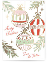 Bright Ornaments Foil-Pressed Holiday Cards