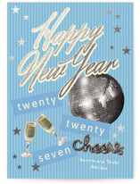 Embellished New Year Foil-Pressed Holiday Cards