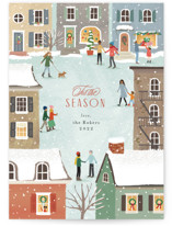 Snow in the city Holiday Cards