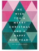 Geometric Christmas Tree Holiday Cards