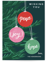Ornament Peace, Joy, Hope Holiday Cards
