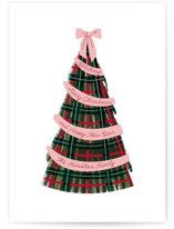 Plaid Bow Tree Holiday Cards