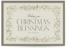 floral frame christmas Holiday Cards