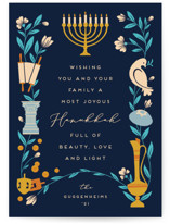 Symbols of Hanukkah Holiday Cards