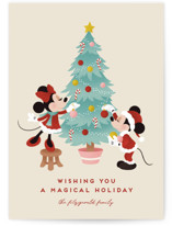 Disney's Mickey and Minnie Trimming the Tree Holiday Cards