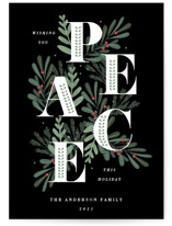 Flourished Peace Holiday Cards