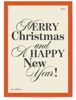 modern typography Holiday Cards