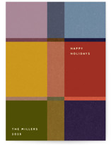 colorful check Holiday Cards