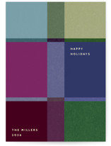 colorful check Holiday Cards