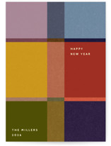 colorful check Holiday Cards