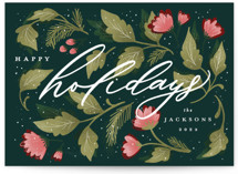 Botanical Slant Holiday Cards