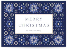 Formal Snowflake Frame Holiday Cards