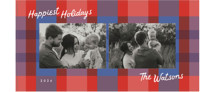 vintage flannel Tall Holiday Cards