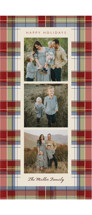 Vintage plaid Tall Holiday Cards